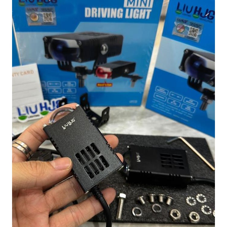 . ORIGINAL LAMPU TEMBAK MERK HJG HJ1 D2 MINI SLIM SOROT LED LASER GUN 25 WATTT 2 WARNA TERDAPAT KIPA