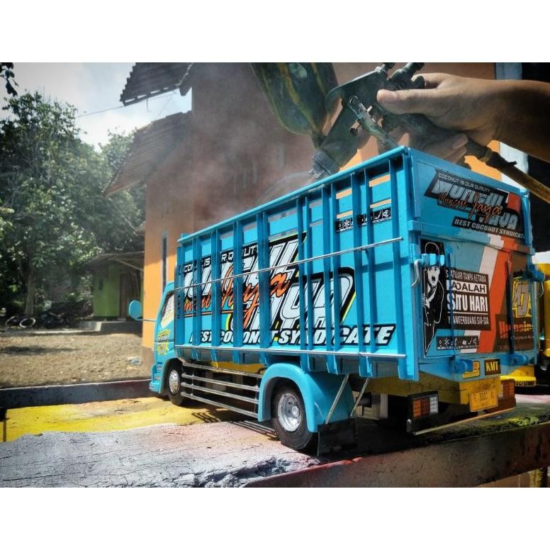 Miniatur Truk Oleng Kayu Asli Bonus Terpal, Miniatur Truk, Miniatur Trek, Miniatur Truck, Mainan Ana