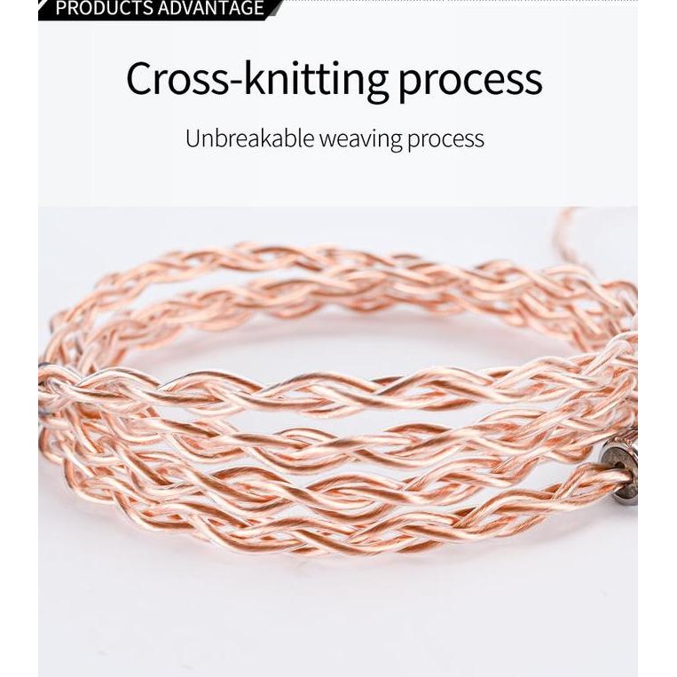 XINHS Single Crystal Copper Earphone IEM Upgrade Cable Kabel IEM [terbaik]