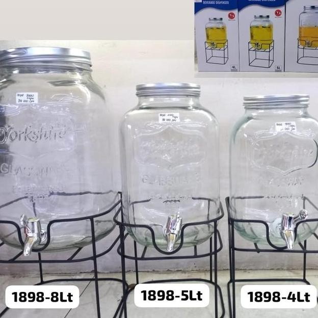 Dispenser Kaca 5L Dispenser Jus Glass Water Jug Water Tank