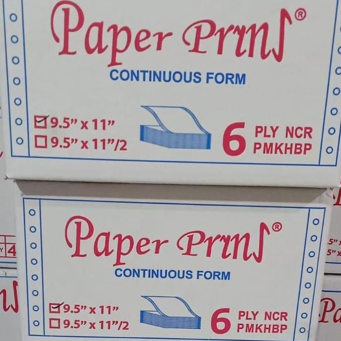 

TERMURAH - Continuous Form 6 Ply Warna 9.5 x 11 Paper Prints