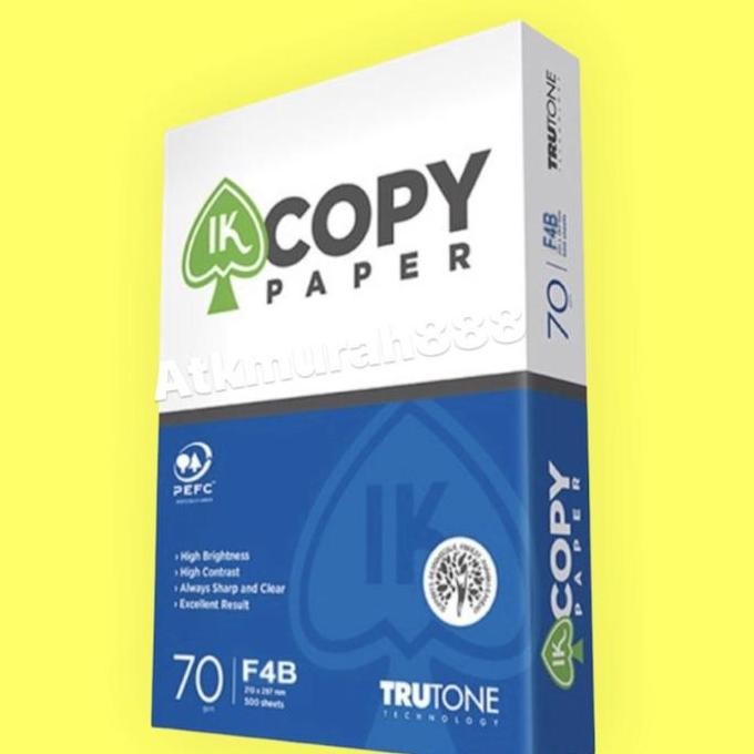 

TERMURAH - IK Copy Paper F4 70 gr / 1 Box / 5 rim / Khusus Gojek Grab