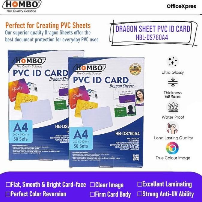 

Laminating Film PVC ID Card Dragon Sheet A4 Hombo