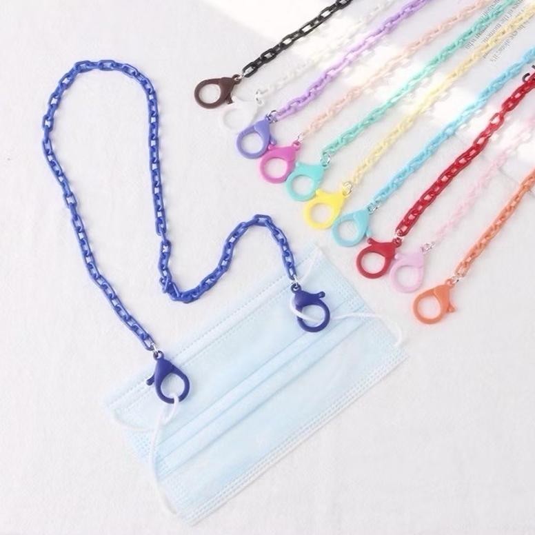 Tali Masker Strap Mask Rantai Plastik Murah Warna Warni Pastel Besar Tebal Cantolan Best Seller
