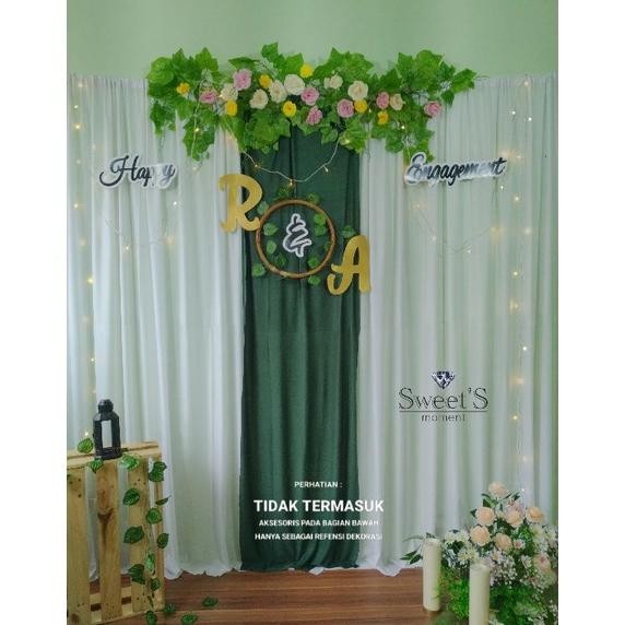 Dekorasi Lamaran Paket Backdrop Tunangan Wedding Akad Simple Ukuran 2,5 Meter