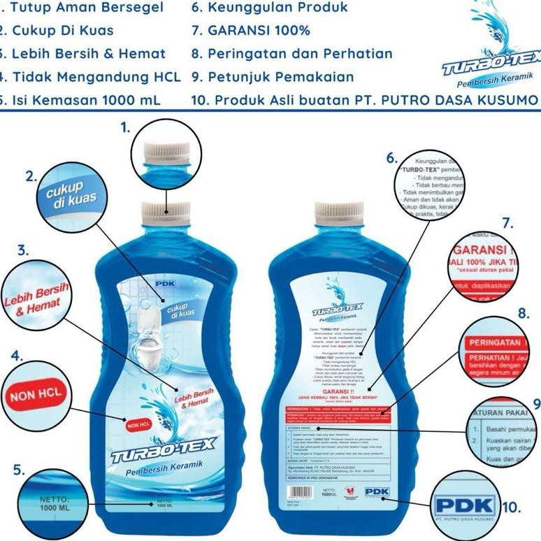 Cleantexs Turbotex Pembersih Kerak Kamar Mandi 1000 Ml Lantai Cleantex Porcelen Wastafel Membandel M