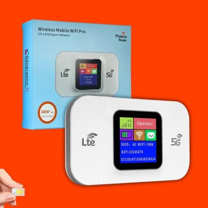 BEBAS ONGKIR - Pocket modem wifi Mifi 4G LTE CAT 6 with LCD batre Jumbo