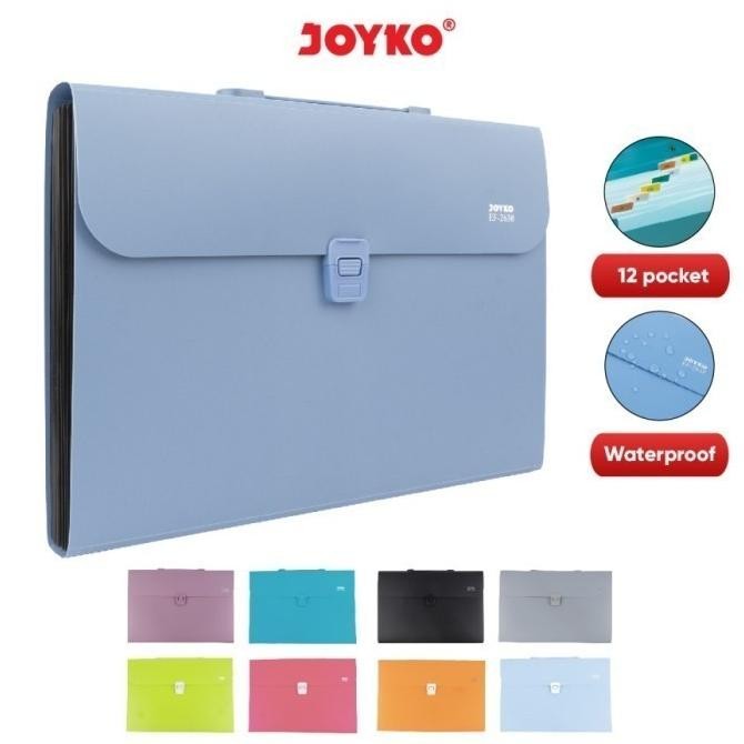 

TERLARIS JOYKO Expanding File Map Harmonika EF2638 Folio Teng-Teng 12 Pocket Siap kirim