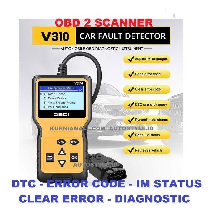 TERMURAH - OBD2 scanner car diagnostic scan V310 OBD 2 code reader scanner ecu