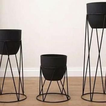Diameter 20Cm Pot Standing Besi Rak Bunga Besi Informa