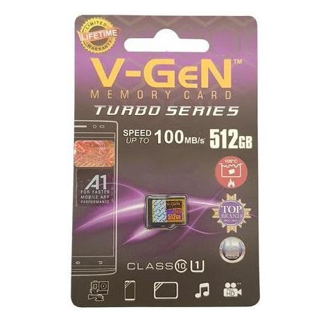 NEW V-Gen Micro SD Vgen 512gb Class 10 Turbo Series Memory Card HP 512 gb