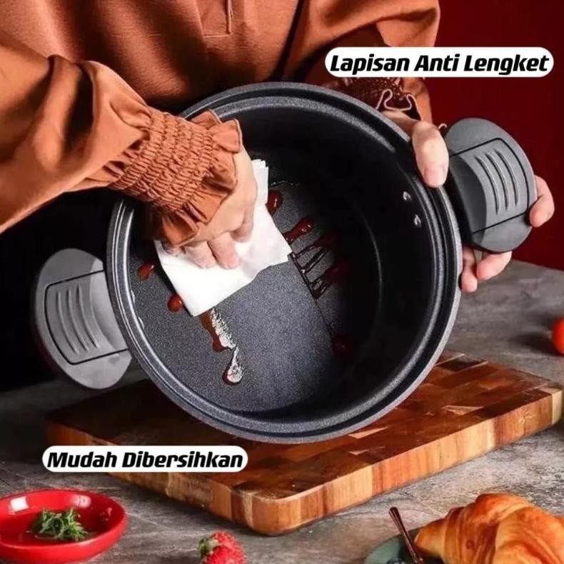 Panci Presto Steamer Anti Lengket 22/24 Cm 3,5L Liter Pressure Cooker Pot Qme Sqrs Omicko Baru
