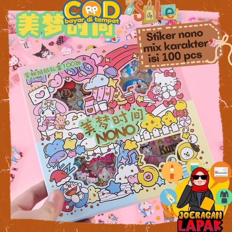 

Sticker Nono Mix Karakter Jumbo Mini Mix Motif Viral Murah Stiker Viral Isi 100Pcs Box Mix My Melody Hello Kitty Doraemon Bt21 Ready