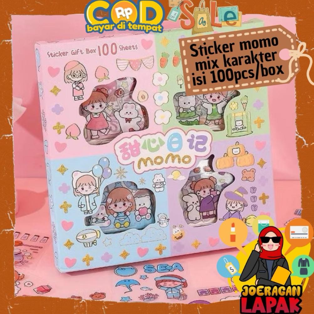 

Sticker Momo Mix Isi 100 Pcs Warna Mix Rainbow Stiker Korea Murah Karakter Anak Tempelan Laptop Gelas Botol Ready
