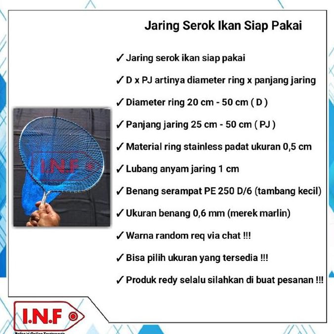 JARING SEROK IKAN SIAP PAKAI / SEROK RING STAINLESS PADAT / SEROKAN IKAN PANEN / JARING SEROKAN IKAN