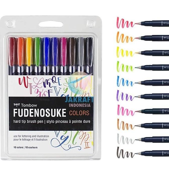 

Sale (10 Pcs) Set Spidol Kuas Kaligrafi Tombow Fudenosuke Calligraphy Brush Pen 10 Colors Warna Hard Tip Ws-Bh10C