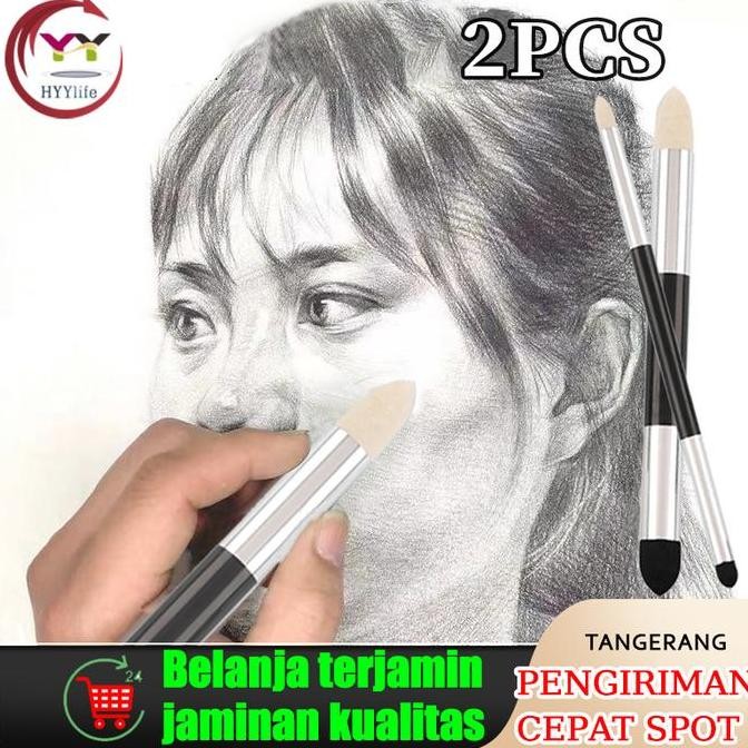 

Sale 2Pcs Sketch Gray Surface Pen, Rubbing Sponge, Detail Tool, Washable Art