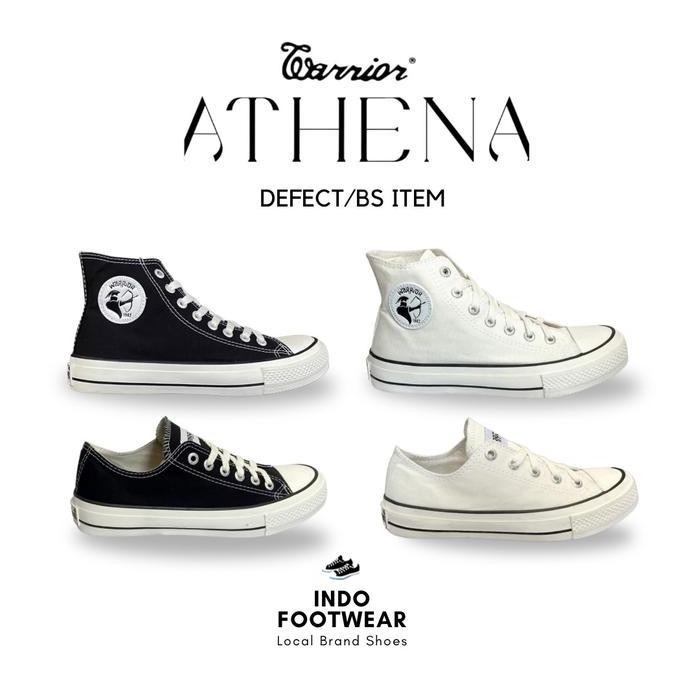 Sepatu Warrior Athena High / Low Black / White / 100 % Original / Termurah / Indofootwear Canvas Cas