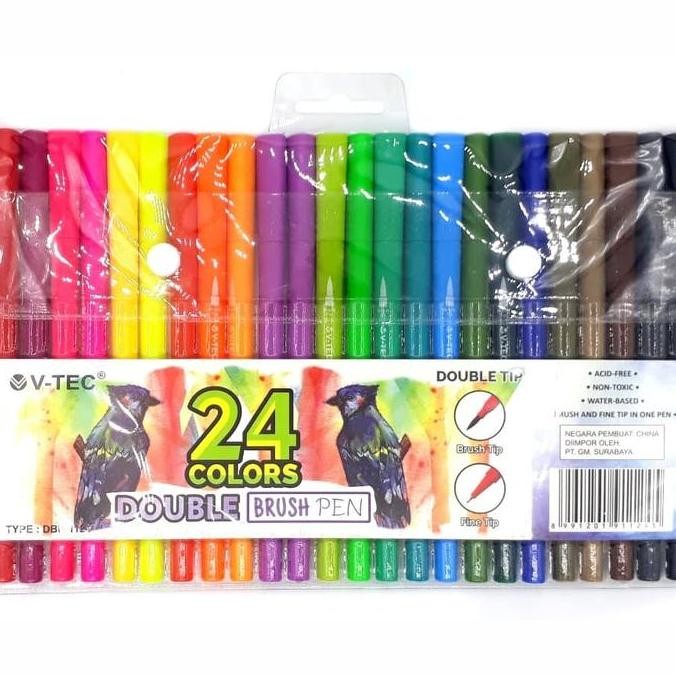 

Sale Brush Pen 24 Warna Kaligrafi Double Tip