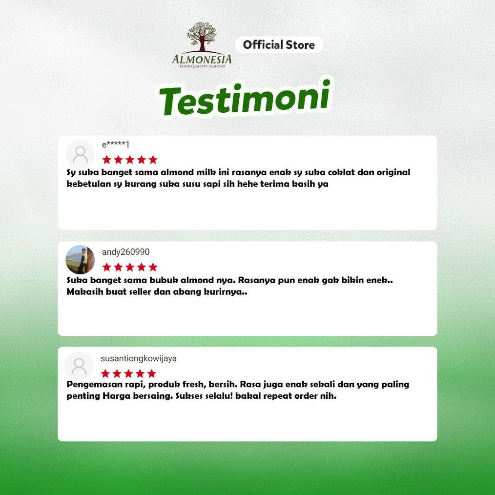 

Fbn Almonesia - Almond Milk Instant (Susu Almond Organik Non Dairy) 250Gr (Busui/ Asi Booster/ Asi/ Pelancar Asi/ Diet) La-92