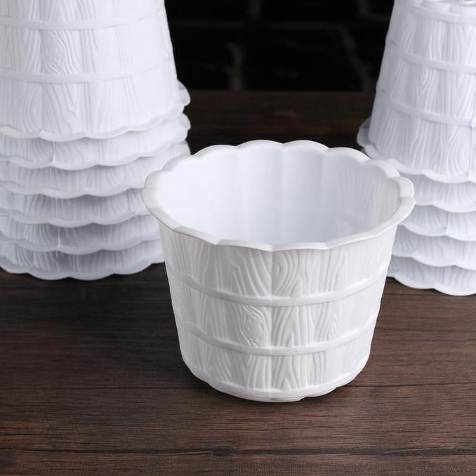 Pot Bunga Plastik 30 motif Bambu Tebal Pot Tanaman Pot Buah 30 bibit FRESS