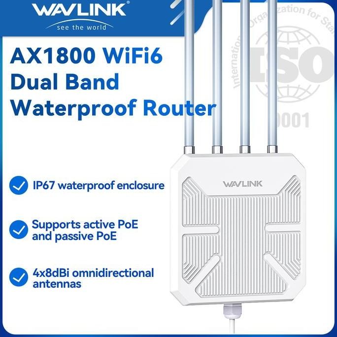 Wavlink Ax1800 2.4G+5G Wifi 6 Ip67 Router Jaring Luar Ruangan Repeater New Stok