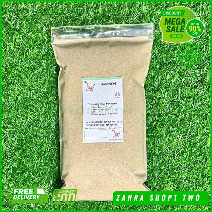 

DAUN SELEDRI BUBUK 500 GRAM - REMPAH BU RISMA PRODUK TERBAIK