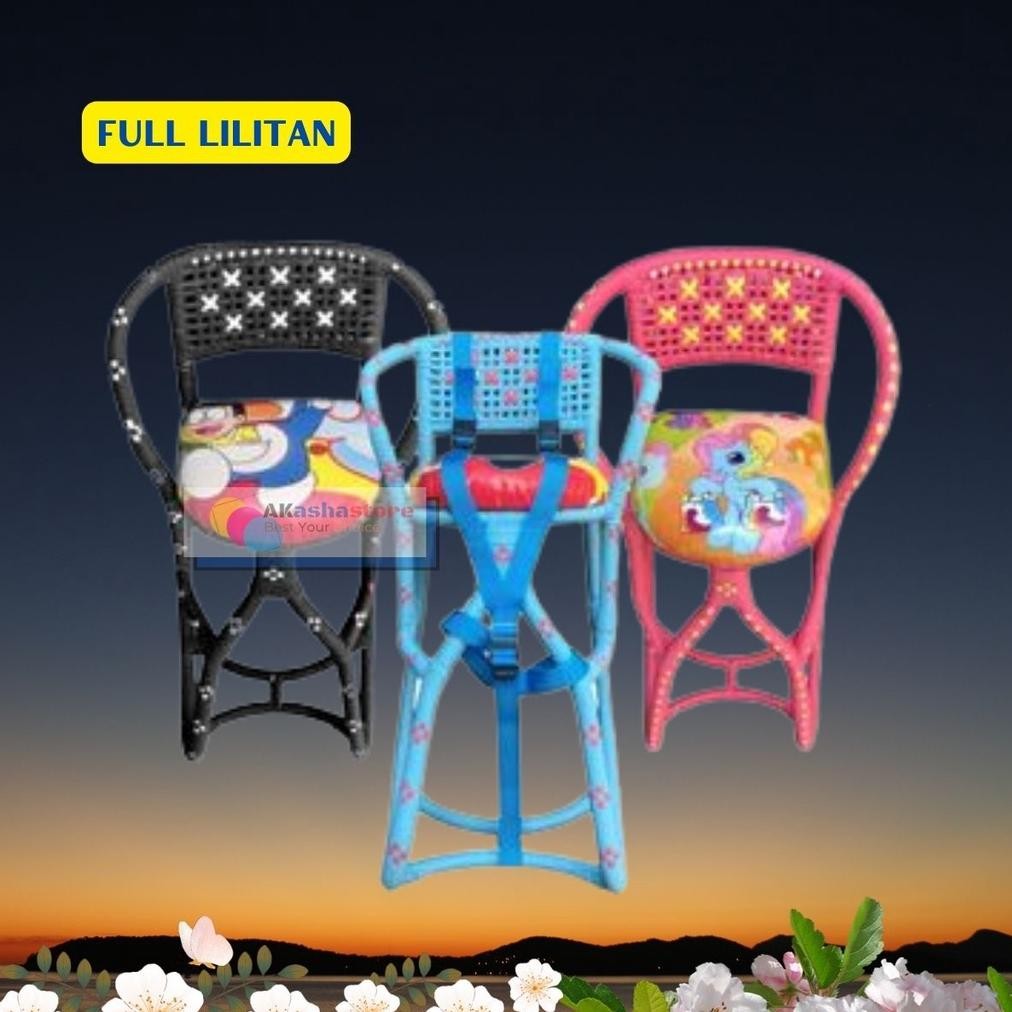 Ready Boncengan Motor Anak Matic Rotan / Boncengan Motor Beat Karakter