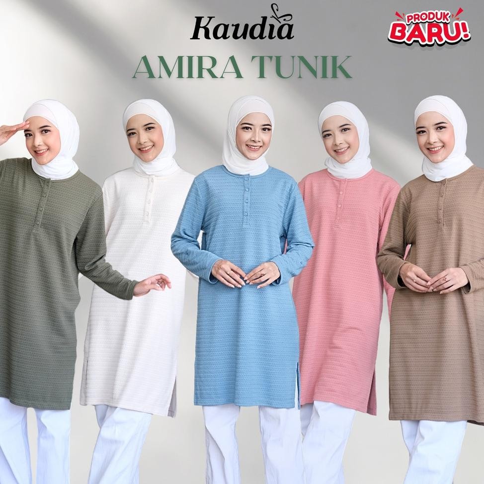 Amira Tunik Wanita Kaos Lengan Panjang Motif Jumbo Kl28 Muslimah Kancing Busui Kaudia