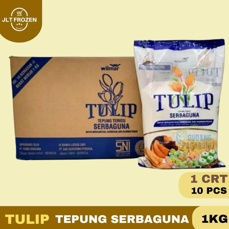 

Tulip Tepung Terigu Serbaguna / Tepung Terigu Kue Gorengan Jajanan Pasar - KARTON Isi 10 X 1Kg SV13