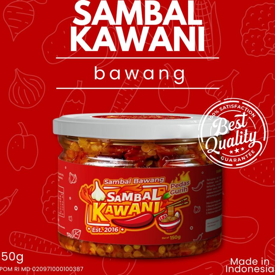 

Sambal Kawani Sambal Bawang Pedas Gurih Nampol Khas Sambel Rumahan Sambel Ayam Goreng Gep 150Gr