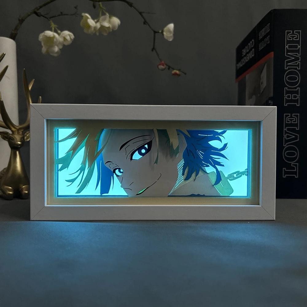 Paper Cut Anime Light Box Blue Lock Michael Kaiser For Bedroom Decoration Manga Shadow Box Desk Tabl
