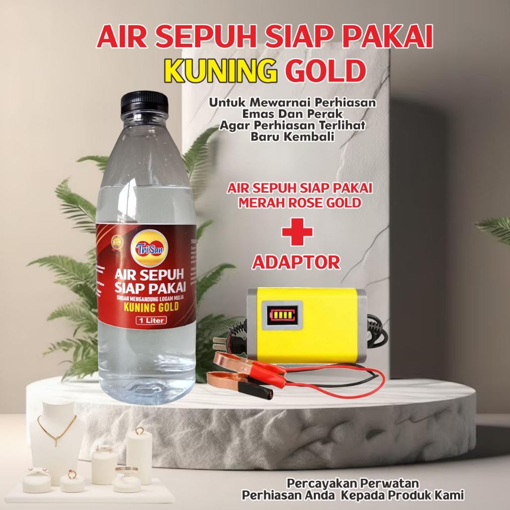 

Air Sepuh Emas Siap Pakai Cairan Pewarna Sepuhan mas 24K Perak Paket Adaptor MURAH