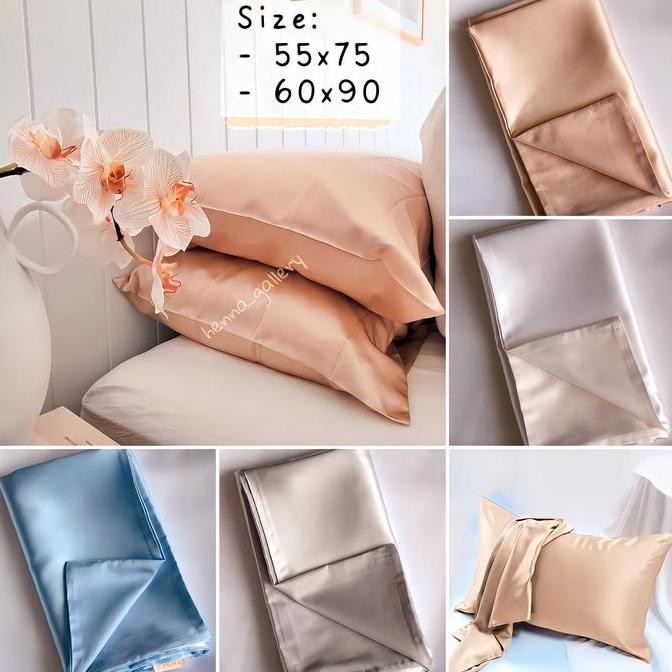 sarung bantal tencel polos 60x90