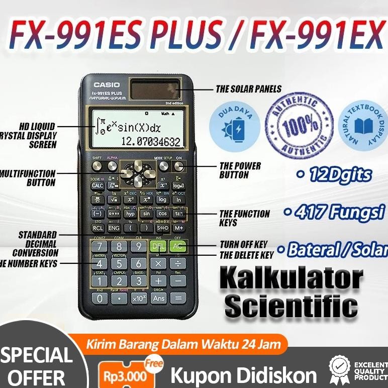 

Kalkulator Scientific Casio Calculator Casio Fx 991 Id Plus Ex Kalkulator Ilmiah Kalkulator Sekolah