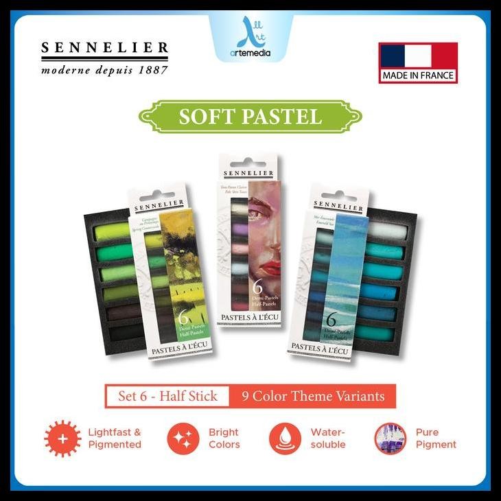

Sennelier Soft Pastel Half Stick Set 6 Dry Crayon Krayon Warna Lembut Terlaris