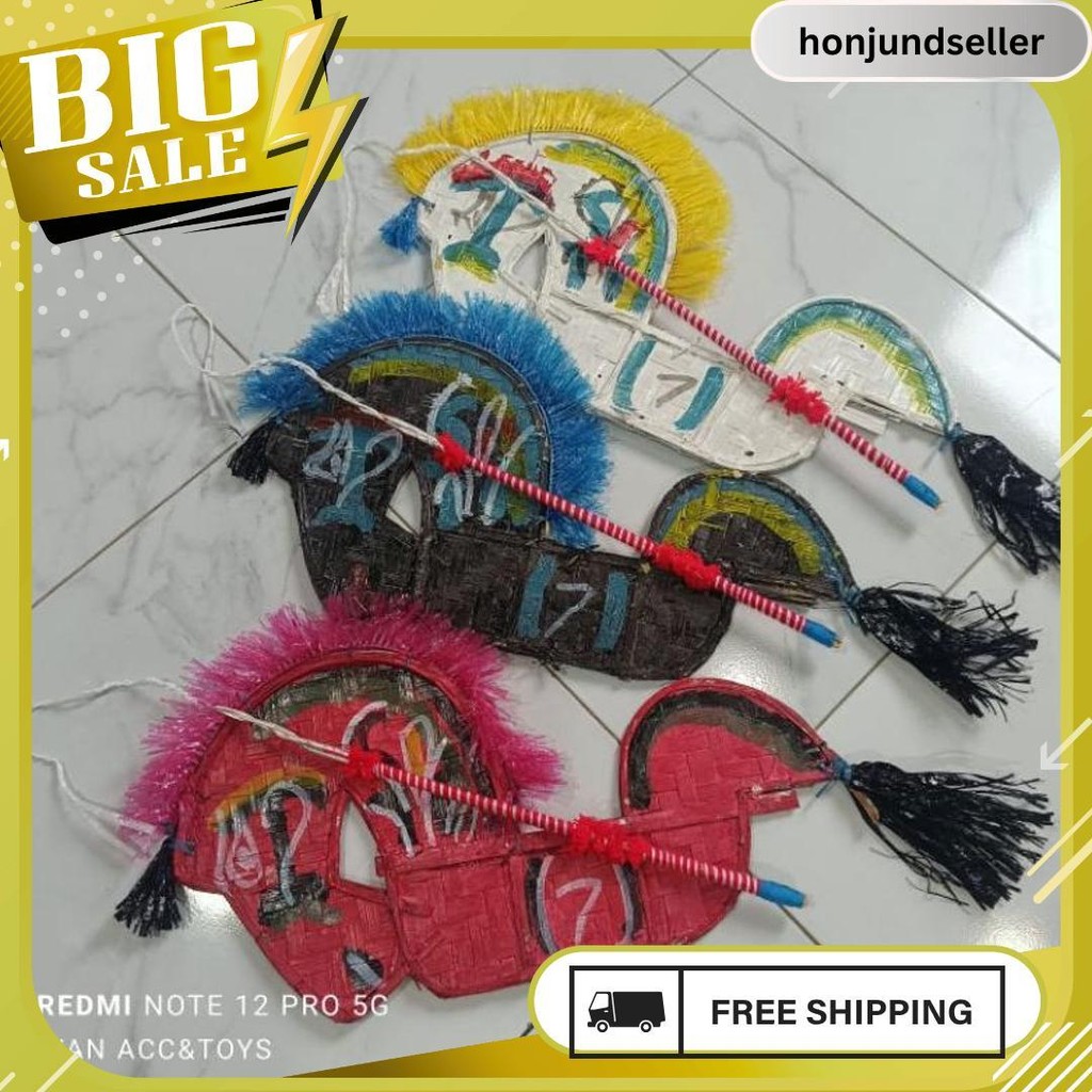 Mainan Tradisional Kuda Lumping Bonus Pecut / Kuda Lumping + Cambuk / Pecut Flash Sale