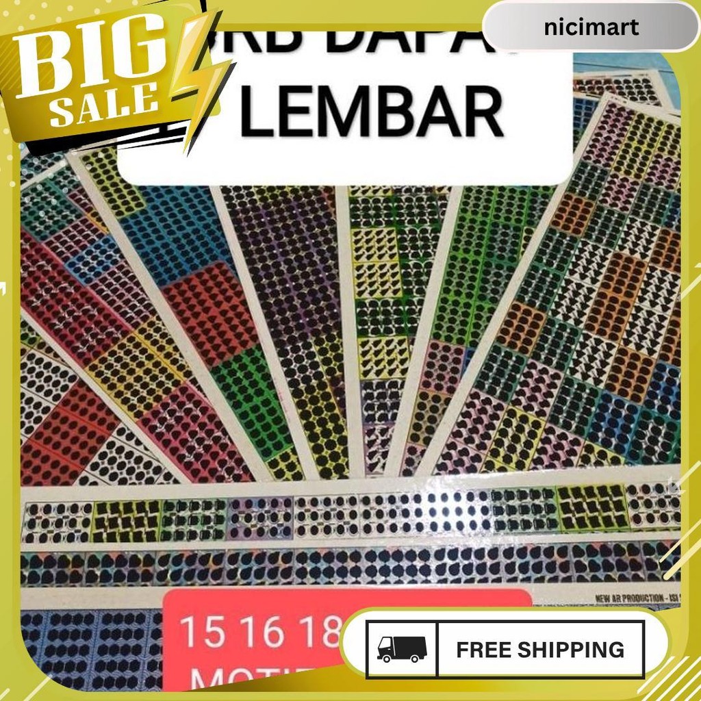 

Gosok Bom 15 16 18 20 Titik Motif Campur 40Rb Dpt 17 Lembar Termurah