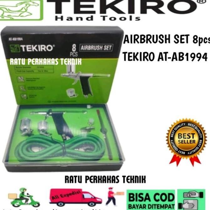 

ready TEKIRO Air Brush Set 8 pcs 0.3 mm / Airbrush Kit Paint Spray Gun Spet Pen Lukis Mural Grafiti AT-AB1994