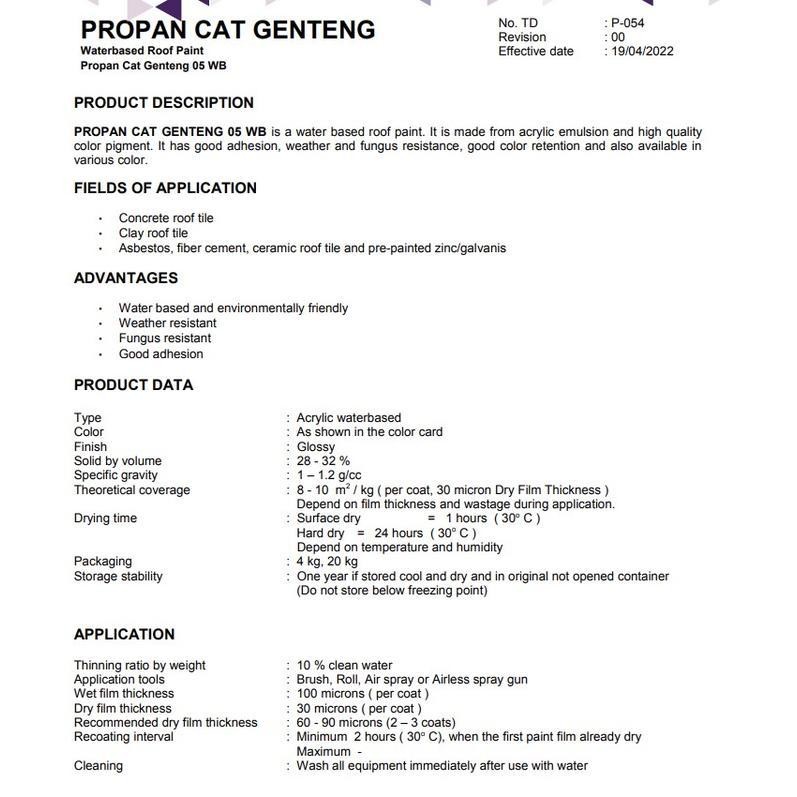 Cat Genteng Propan Cat Genteng - 20 Kg Gratis Ongkir