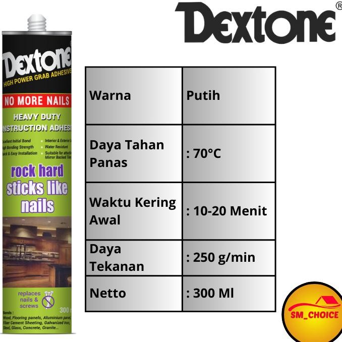 

JH8 LEM DEXTONE NO MORE NAILS 300 ml - LEM ANTI PAKU - LEM TANPA PAKU - 223
