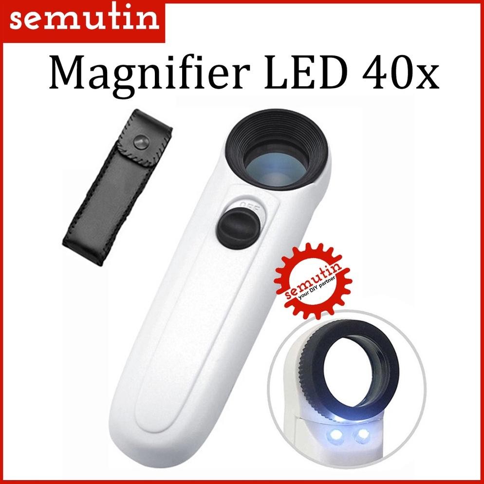 

JH8 Kaca Pembesar LED 40x / Lampu Lup Lensa Magnifier Handheld / Membaca Perhiasan Komponen / Loupe