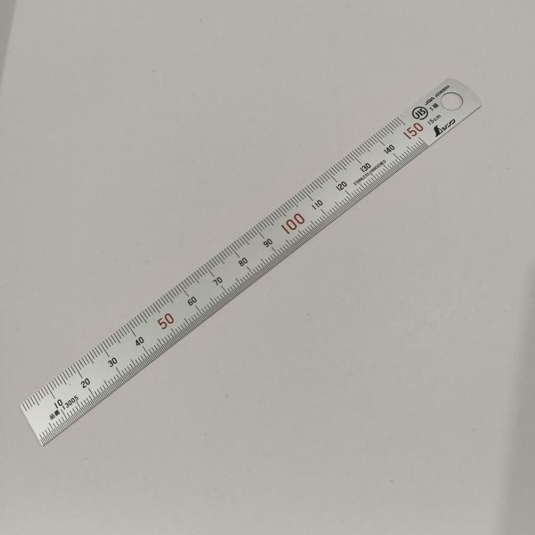 

JH8 SHINWA 13005 Penggaris Stainless Steel Lurus 15 cm Rule Hard Chrome JIS 150mm