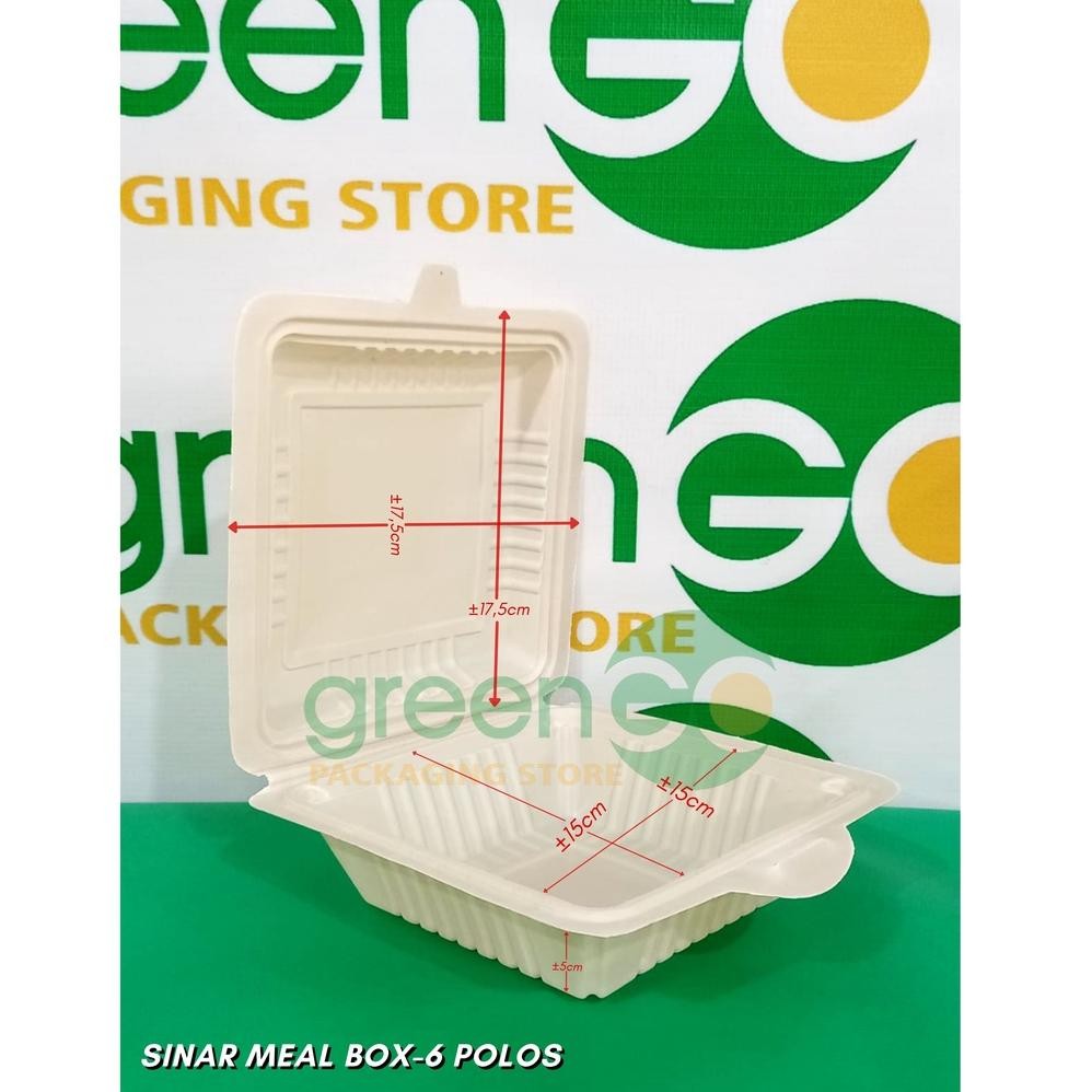 HJK Meal Box Polos Sekat 3 isi 20PCS 18CM Ukuran Sedang Medium Kotak Lunch Box Korean Cake Bento Wad