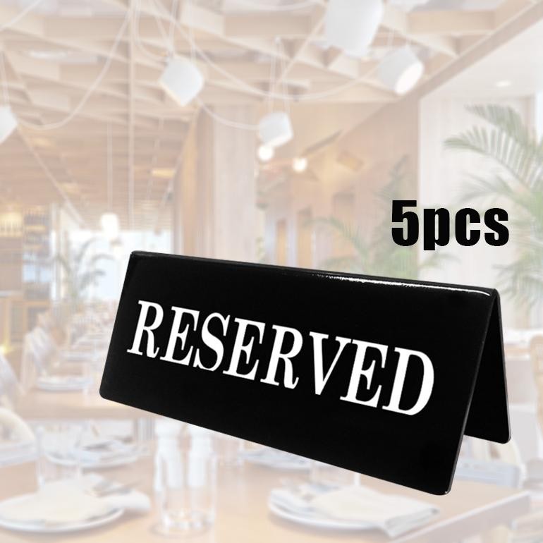 

JH8 5pcs Tanda Reserved Papan Meja Reserved Reserve Acrylic Table Sign 15*5cm