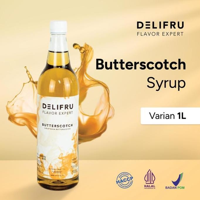 

Syrup Butterscotch Delifru 1000 Ml - Sirup Gula Mentega Premium Brown Ice