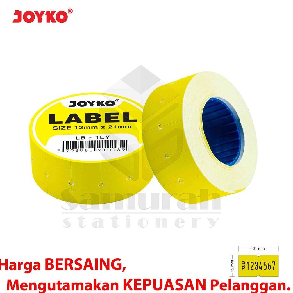 

JH8 Kertas Label Rol 1Baris Joyko LB-1LY Kuning Per Slop Isi 10 Rol @ 600 Labell / Price Labels 1 Line Yellow LB 1LY