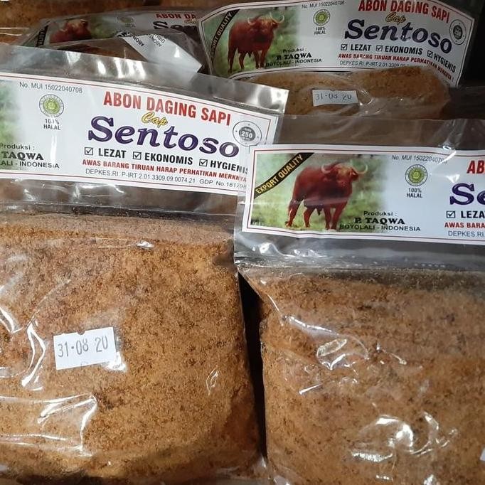 

BARANG TERLARIS Abon sapi cap Sentosa boyolali kemasan 1 kg.