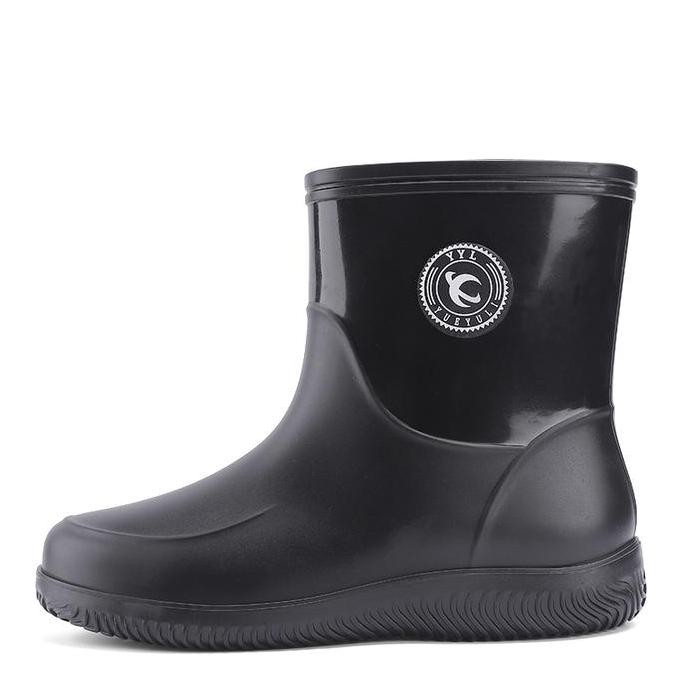 Prelesty Premium Sepatu Sawah Pria Boot Karet Full Hitam Kerja Proyek Anti Air Banjir Hujan PVC Mura