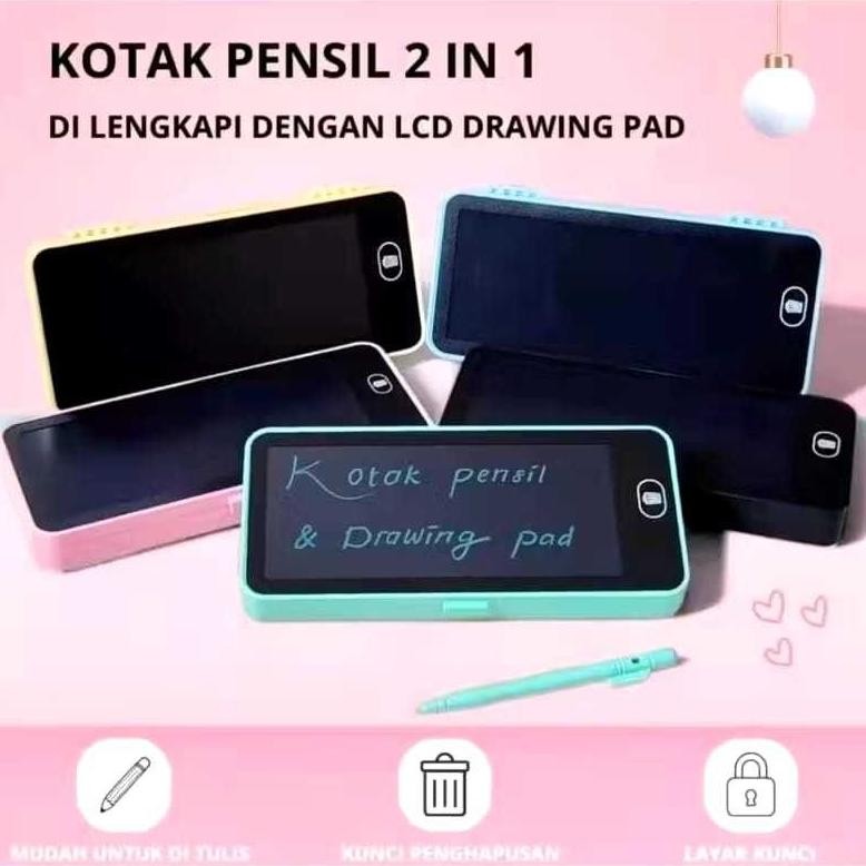 

JH8 Kotak Pensil Lcd Case Besar Lcd Writing Drawing Box Case Ukuran Besar Pencil Drawing Pad Edukasi 2in1